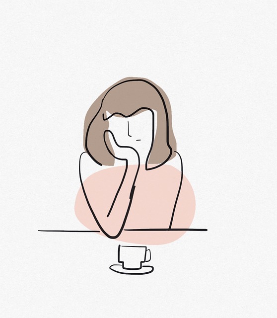変わりたいのに変われないと悩むイメージを、悩んでいる女性のイラストで表現