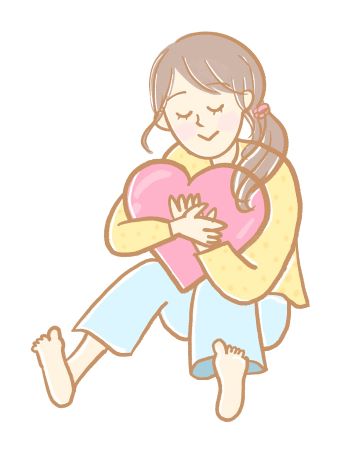 体はあなたを守ろうとしているというイメージをハートを抱いた女性のイラストで表現